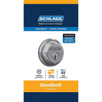 Schlage - B62CS G 626 - Satin Chrome Zinc Double Cylinder Deadbolt