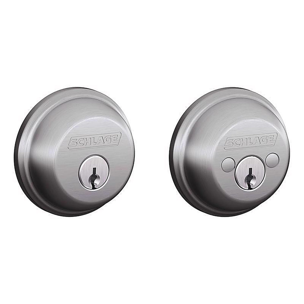 Schlage - B62CS G 626 - Satin Chrome Zinc Double Cylinder Deadbolt