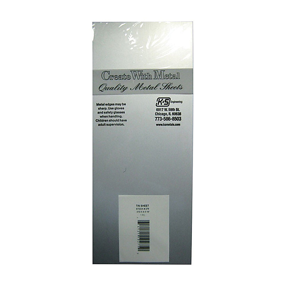 K&S 275 0.013 in. x 4 in. W x 10 in. L Tin Sheet Metal