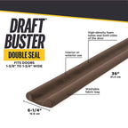 M-D 43200 Draft Buster Brown Cloth/Foam Door and Window Seal For Doors and Windows 3 ft. L x 3-11/32 in.