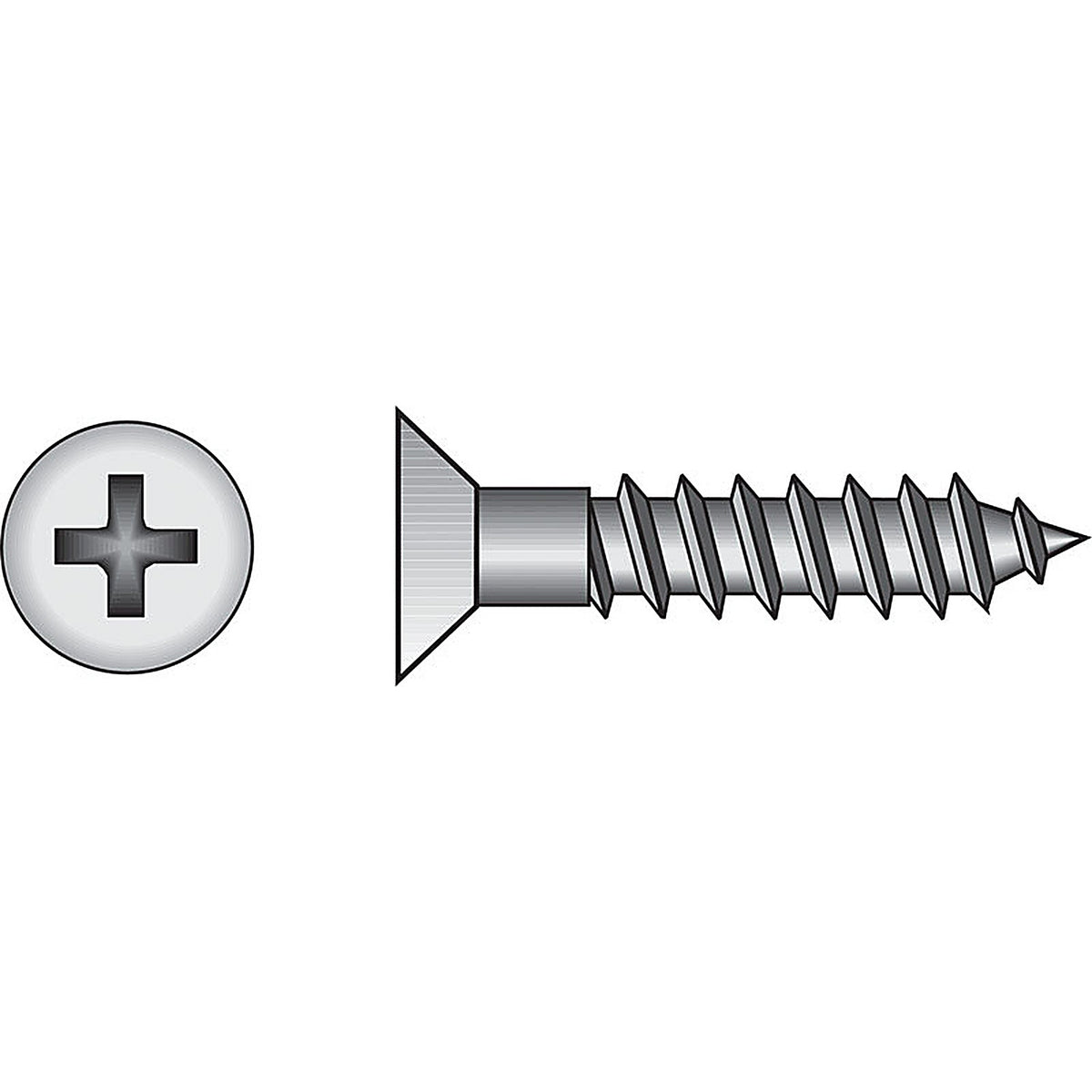 Hillman 40123 No. 10 x 1 in. L Phillips Zinc-Plated Wood Screws 100/Pack