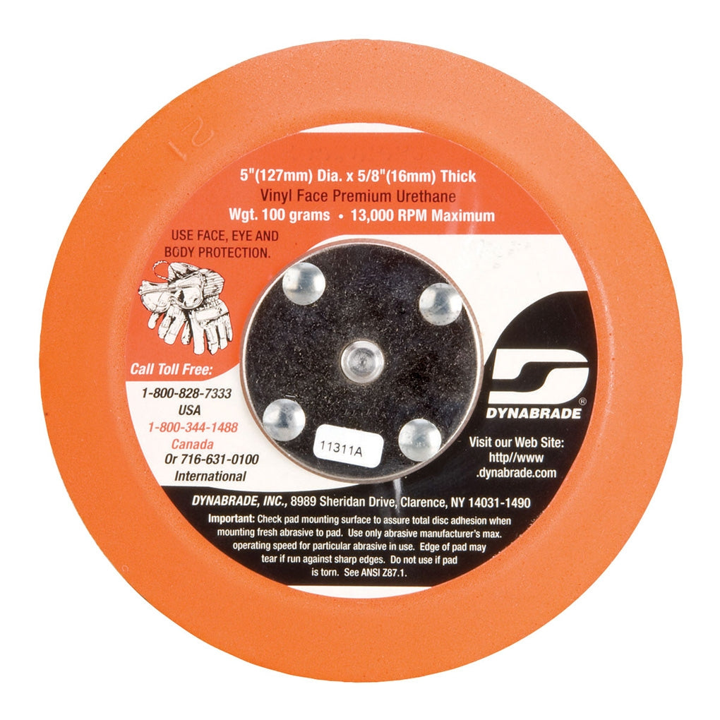 DYNABRADE 56185 5in. Dia. Non-Vacuum Disc Pad, Vinyl-Face
