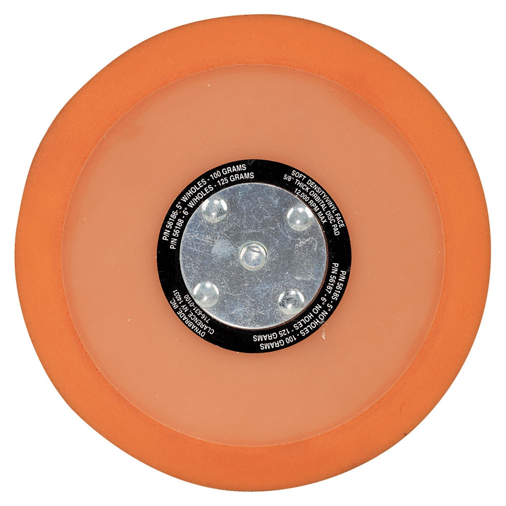 DYNABRADE 56187 6in. Dia. Non-Vacuum Disc Pad, Vinyl-Face
