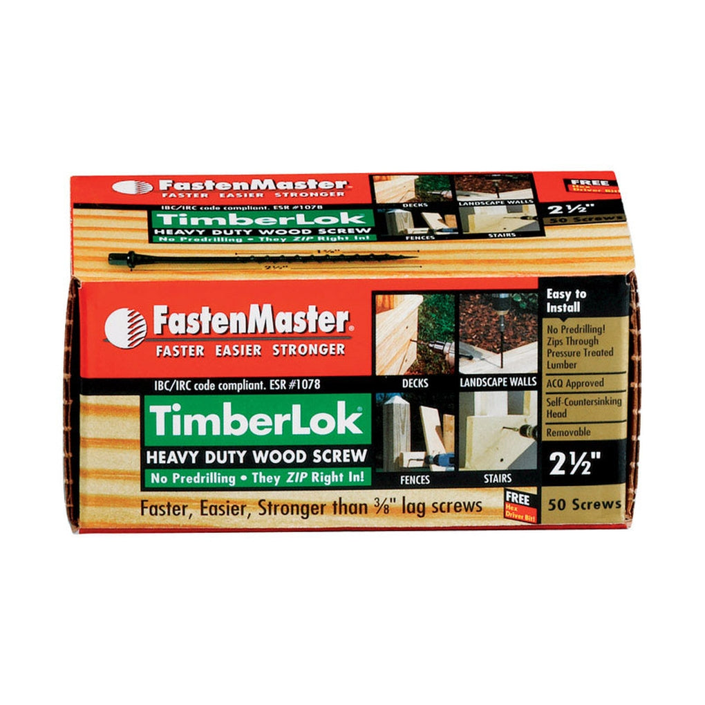 FastenMaster FMTLOK212-50 TimberLok No. 10 x 2-1/2 in. L Galvanized Wood Screws 50/Pack