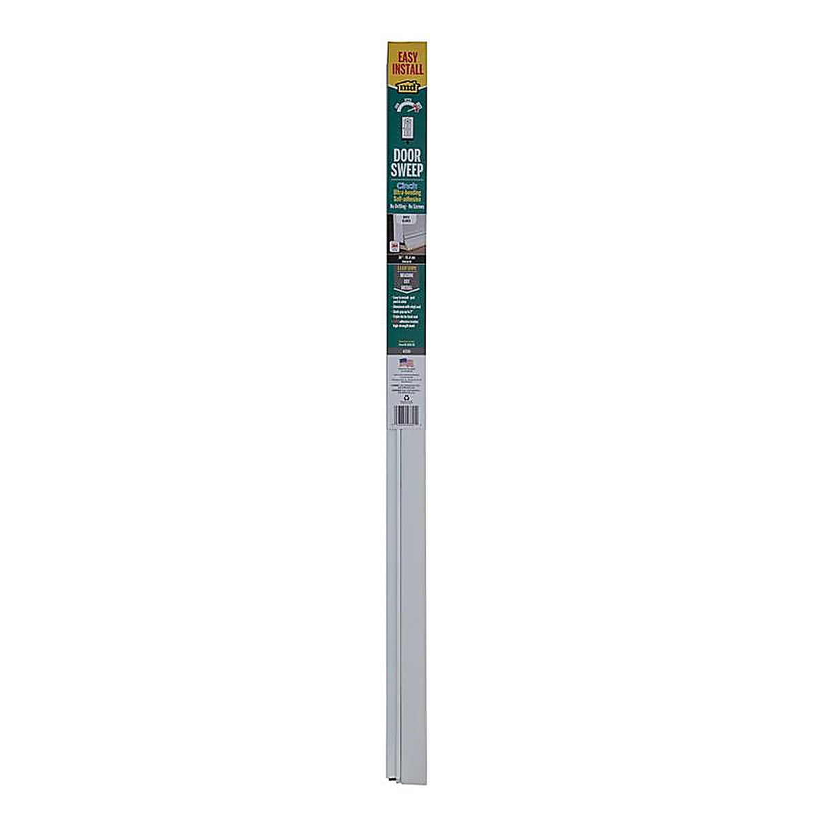 M-D 43301 Cinch White Aluminum/Vinyl Weatherstrip For Doors, Doors 36 in. L x 1/4 in.