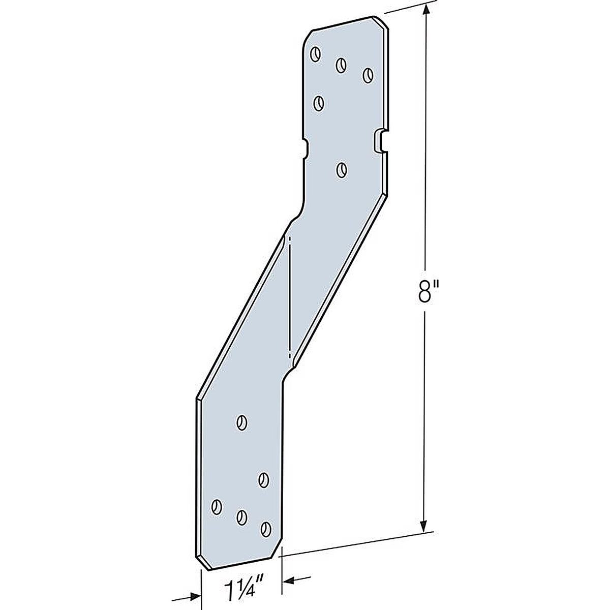 Simpson Strong-Tie - H8 - 8 In. H X 1.44 In. W 18 Ga. Steel Hurricane Tie