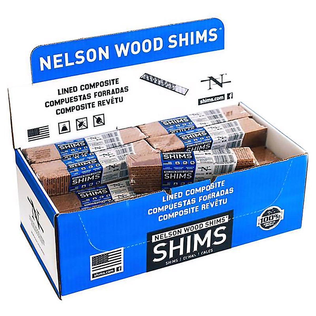 Nelson Wood Shims - WC8/12/32/78L - 1.5 In. W X 8 In. L Composite Shim 12 Pack