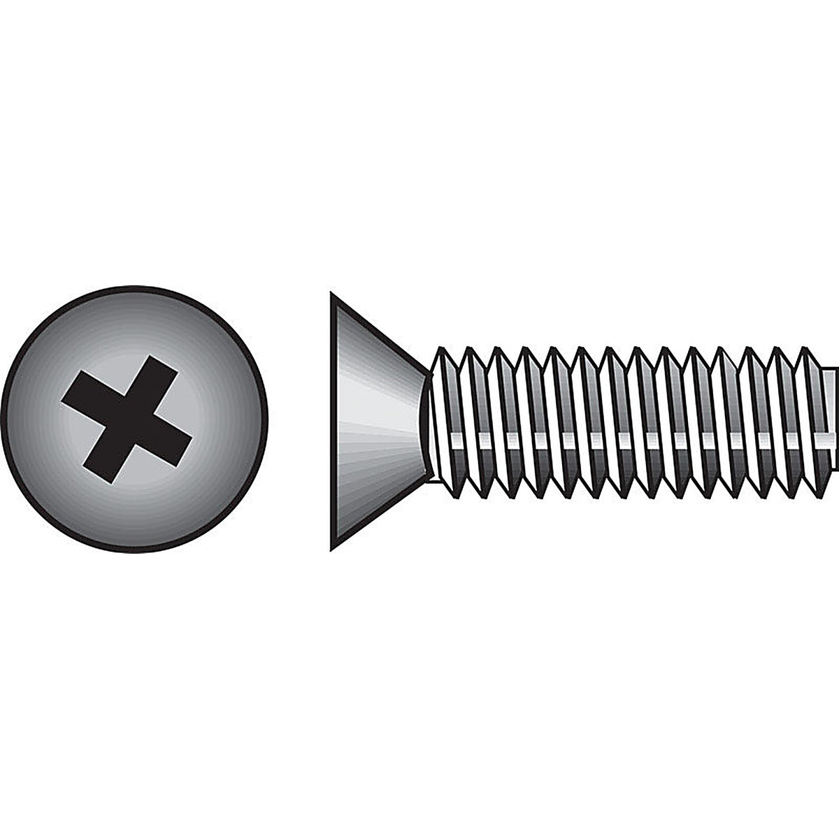 Hillman 101083 No. 10-24 x 2 in. L Phillips Flat Head Zinc-Plated Steel Machine Screws 100/Pack