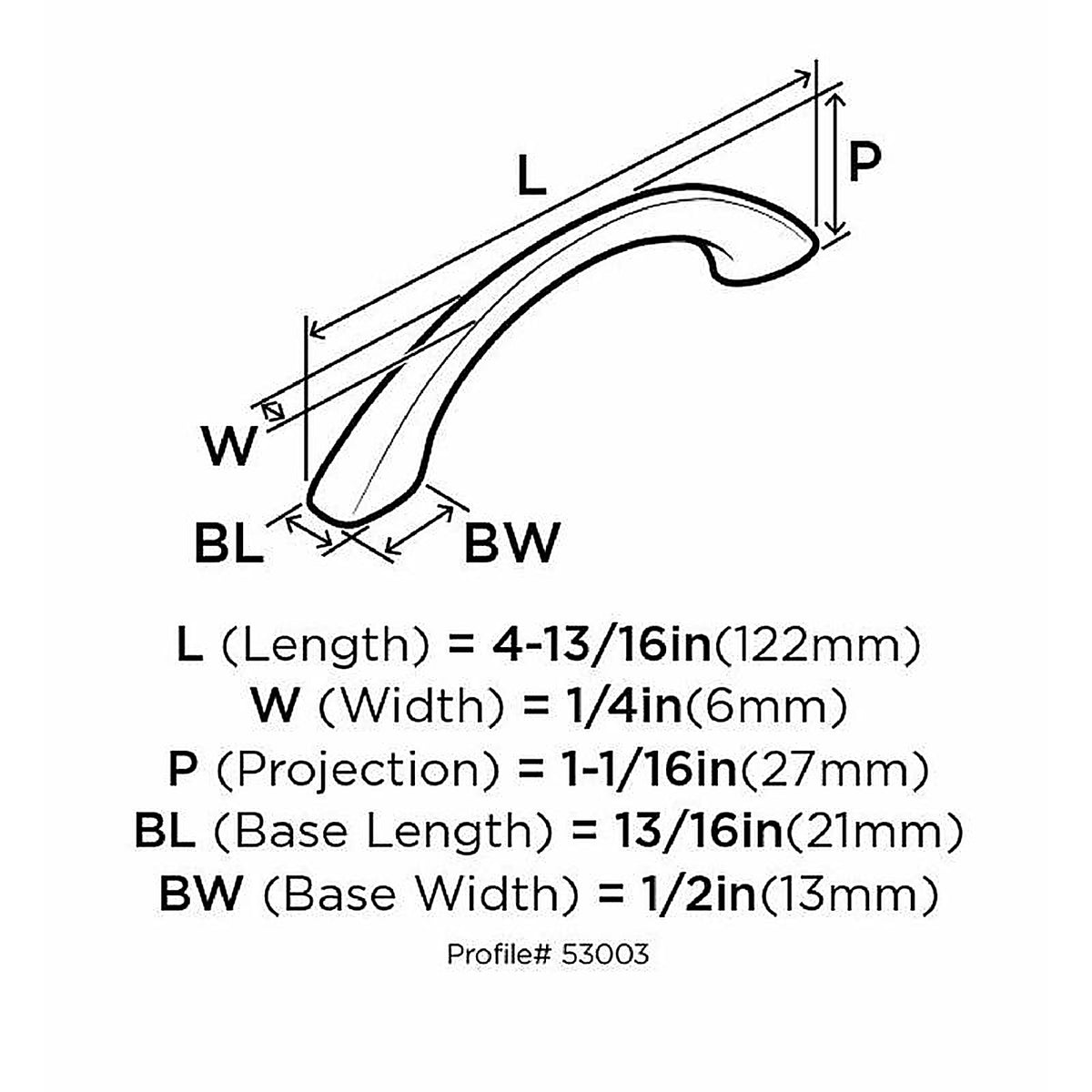 Amerock - BP53003G10 - Contemporary Arch Cabinet Pull 3-3/4 In. Satin Nickel Silver 1 Pack