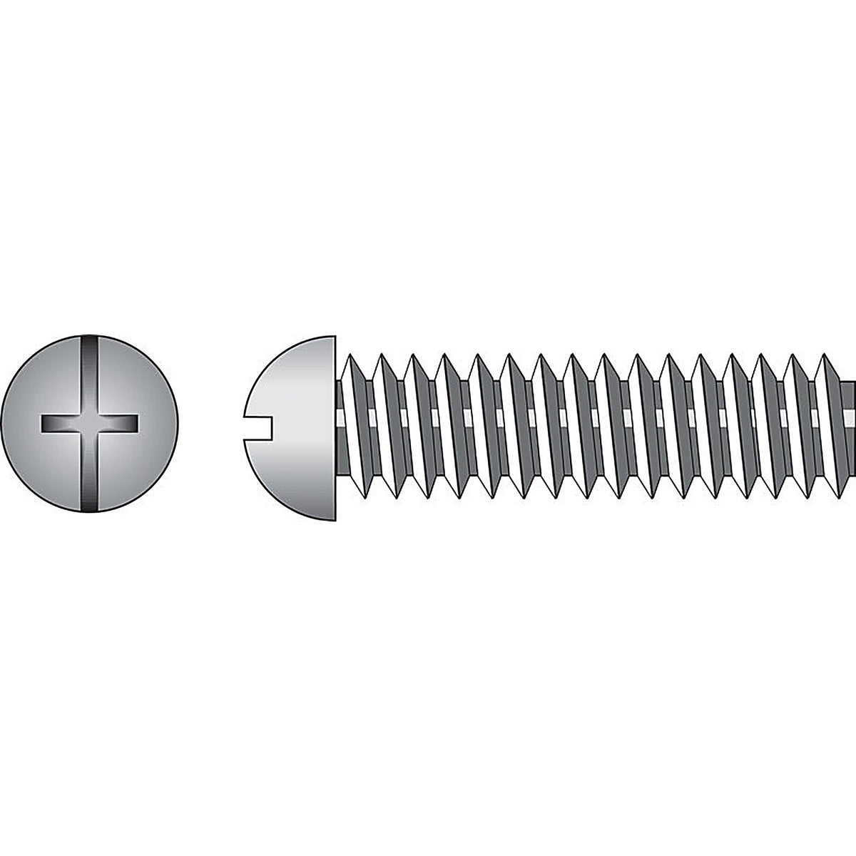 Hillman 90230 No. 10-24 x 1/2 in. L Combination Round Head Zinc-Plated Steel Machine Screws 100/Pack