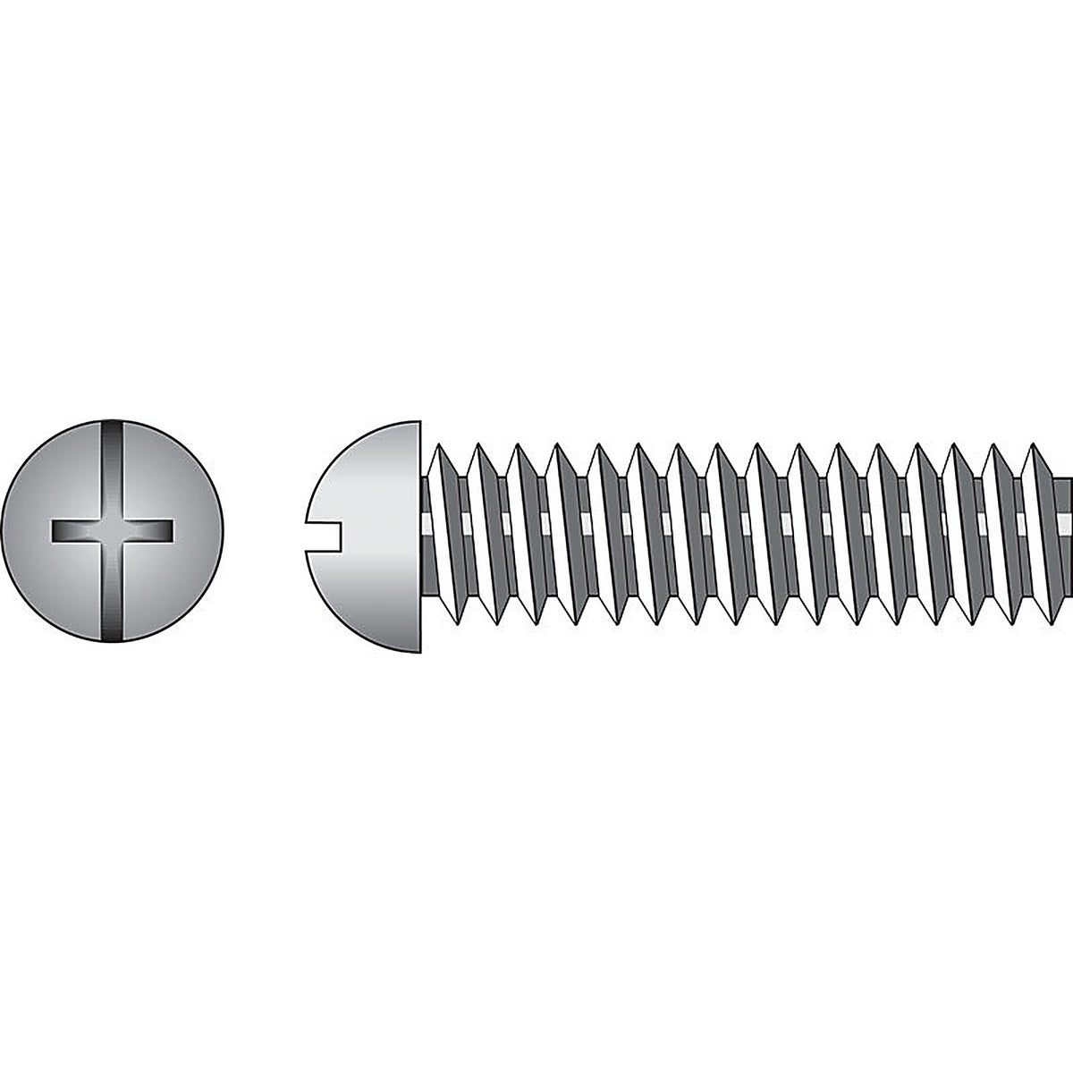 Hillman 90242 No. 10-24 x 1 in. L Combination Round Head Zinc-Plated Steel Machine Screws 100/Pack