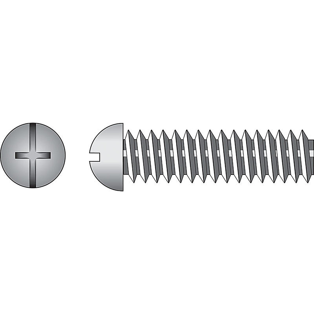 Hillman 90395 No. 1/4-20 x 1 in. L Combination Round Head Zinc-Plated Steel Machine Screws 100/Pack