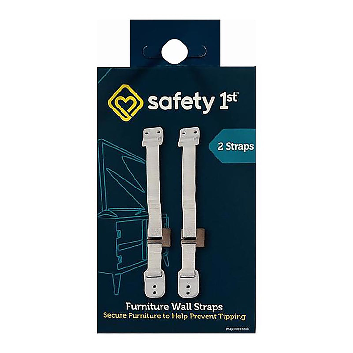 Safety 1st 11014 White Plastic Wall Straps 2/Pack