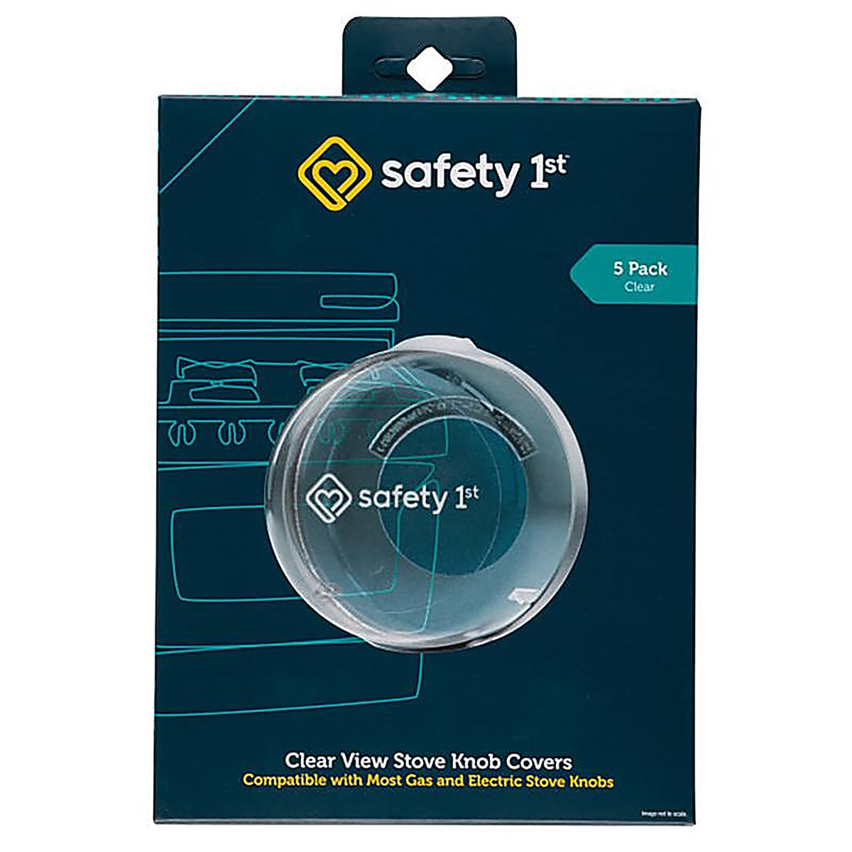 Safety 1St - 48409 - Clear Plastic Stove Knob Covers 5 Pack