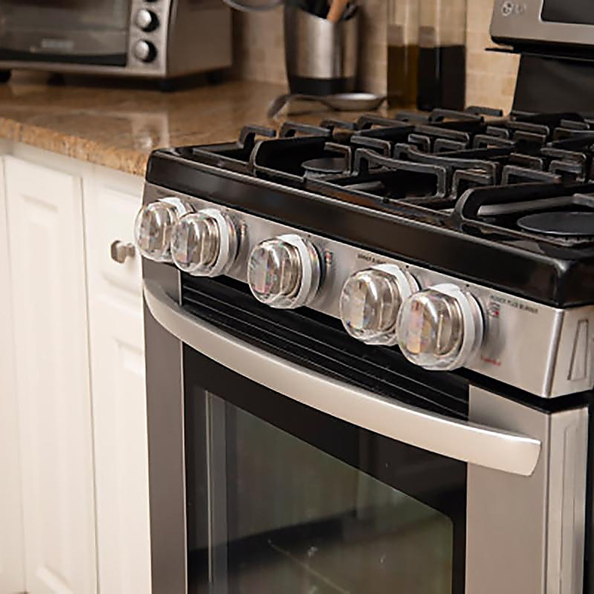 Safety 1St - 48409 - Clear Plastic Stove Knob Covers 5 Pack