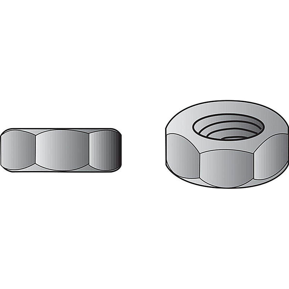 Hillman - 7810512 - 1/2 In. Hot Dipped Galvanized Steel Uss HEX Nut 50 Pack