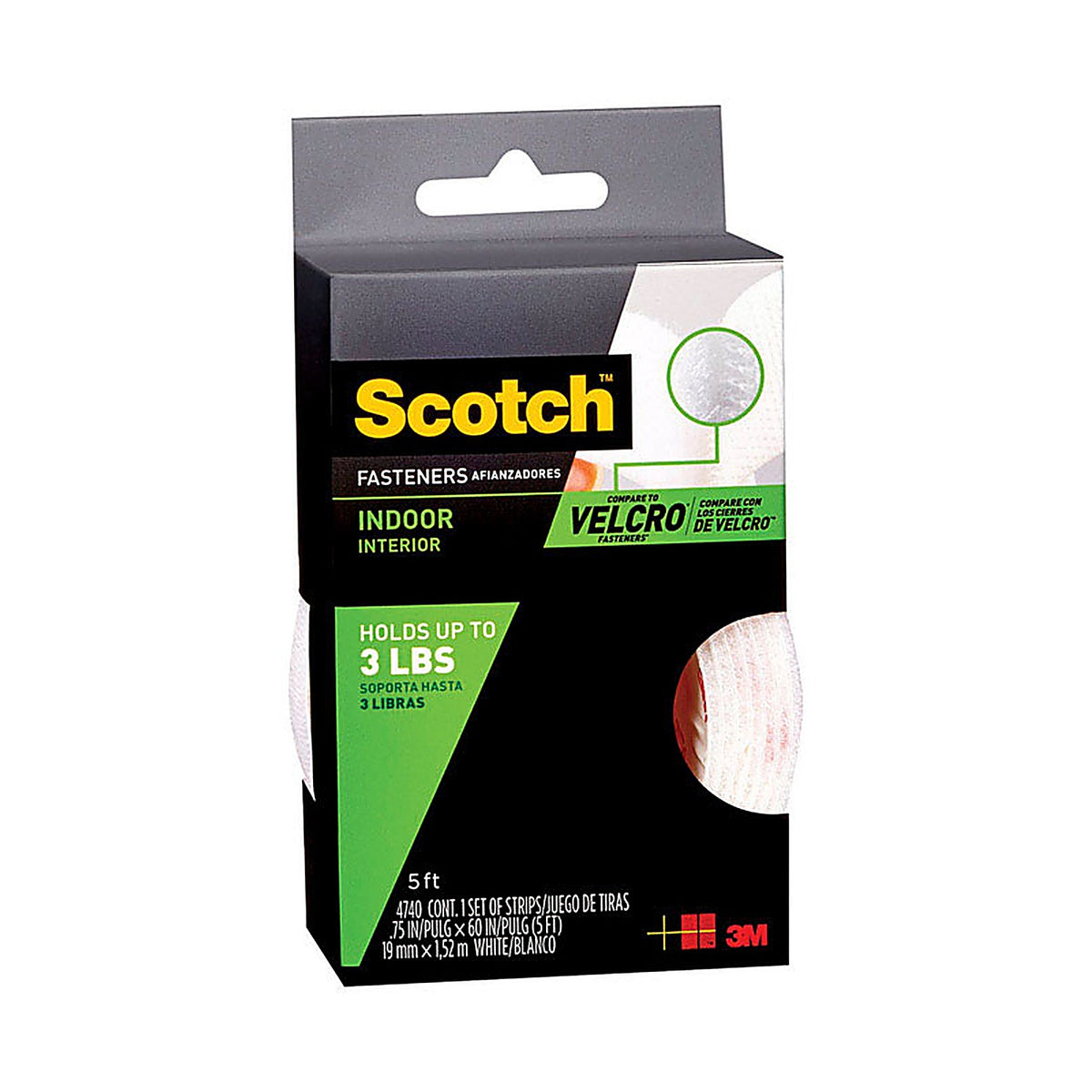 Scotch - RF4740 - Medium Foam Hook and Loop Fastener 60 In. L 1 Pack