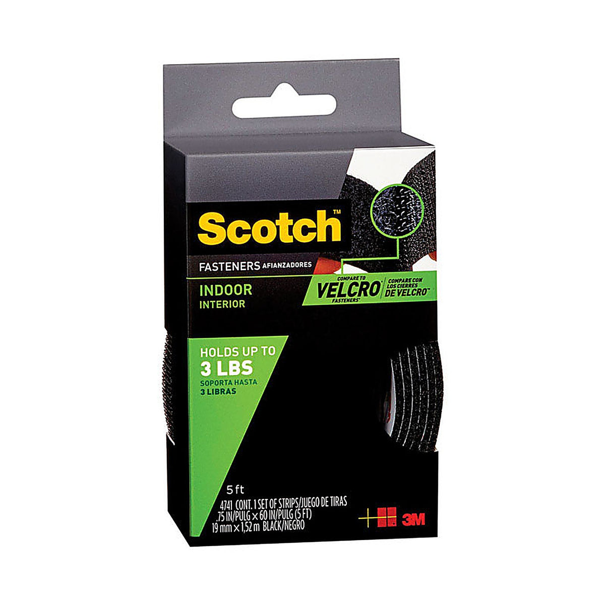 Scotch - RF4741 - Medium Foam Hook and Loop Fastener 60 In. L 1 Pack