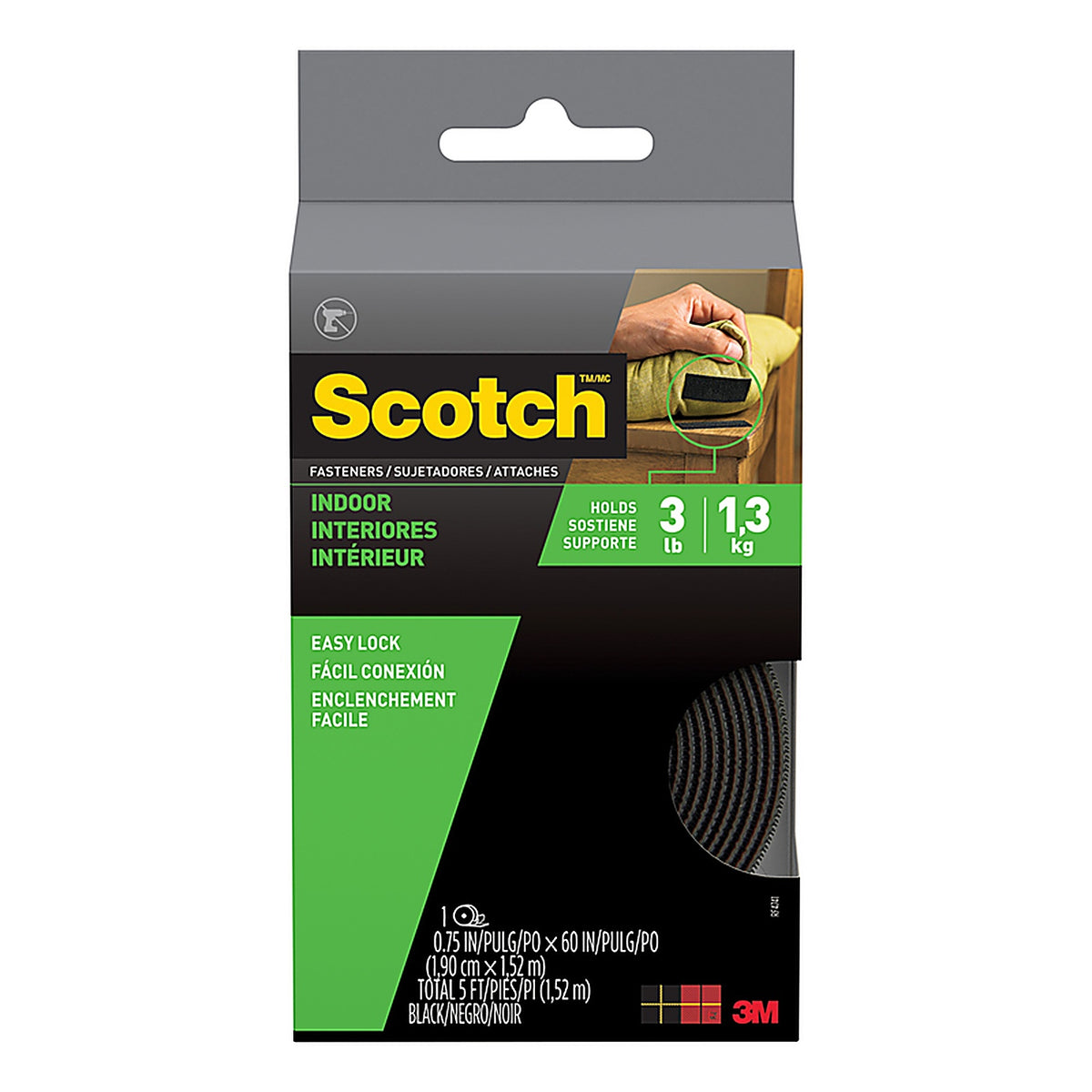 Scotch - RF4741 - Medium Foam Hook and Loop Fastener 60 In. L 1 Pack