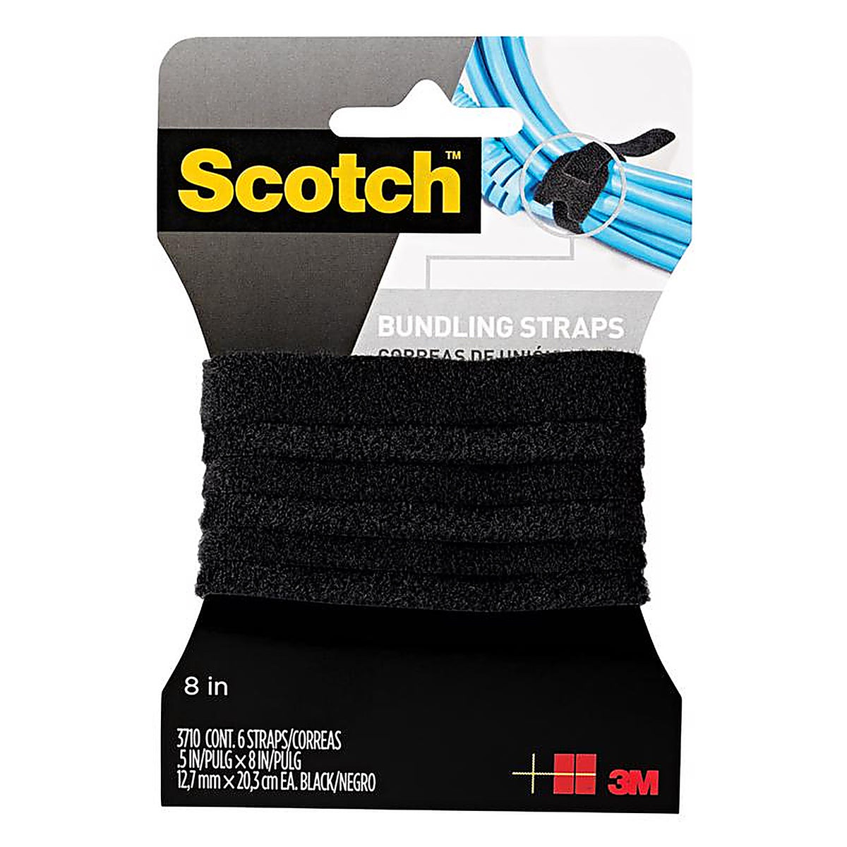 Scotch - RF3710 - Medium Foam Bundling Straps 8 In. L 5 Pack