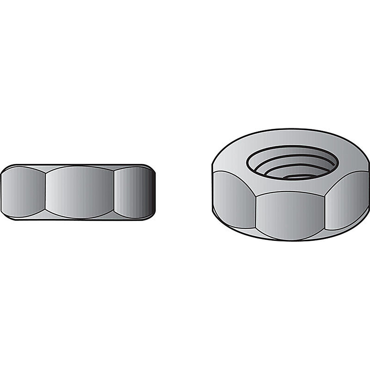 Hillman 140027 12 in. Zinc-Plated Steel SAE Screw Nut 100/Pack