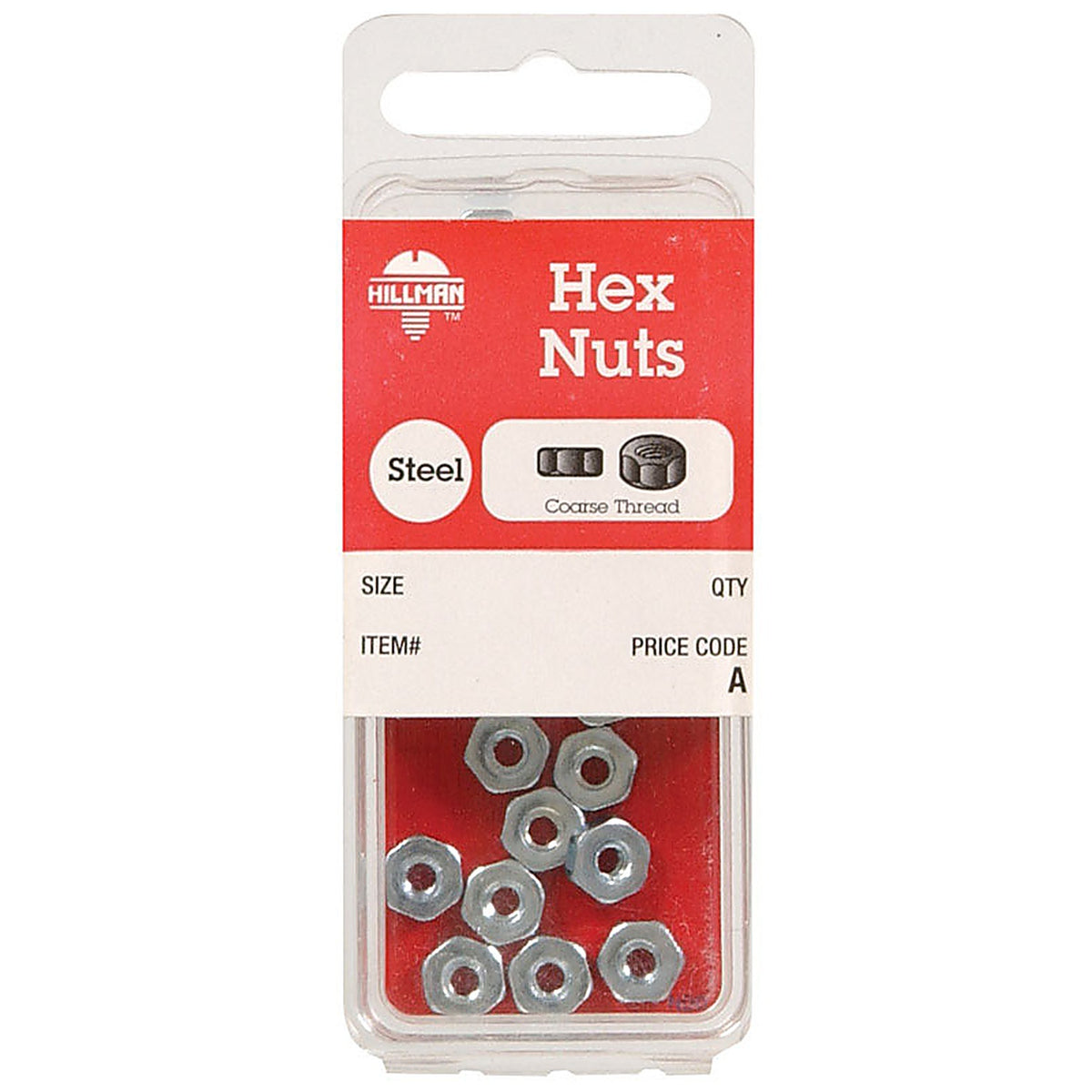 Hillman 6203 8 in. Zinc-Plated Steel SAE Hex Nut 24/Pack