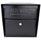 Mail Boss 7506 Mail Manager Modern Galvanized Steel Post Mount Black Locking Mailbox