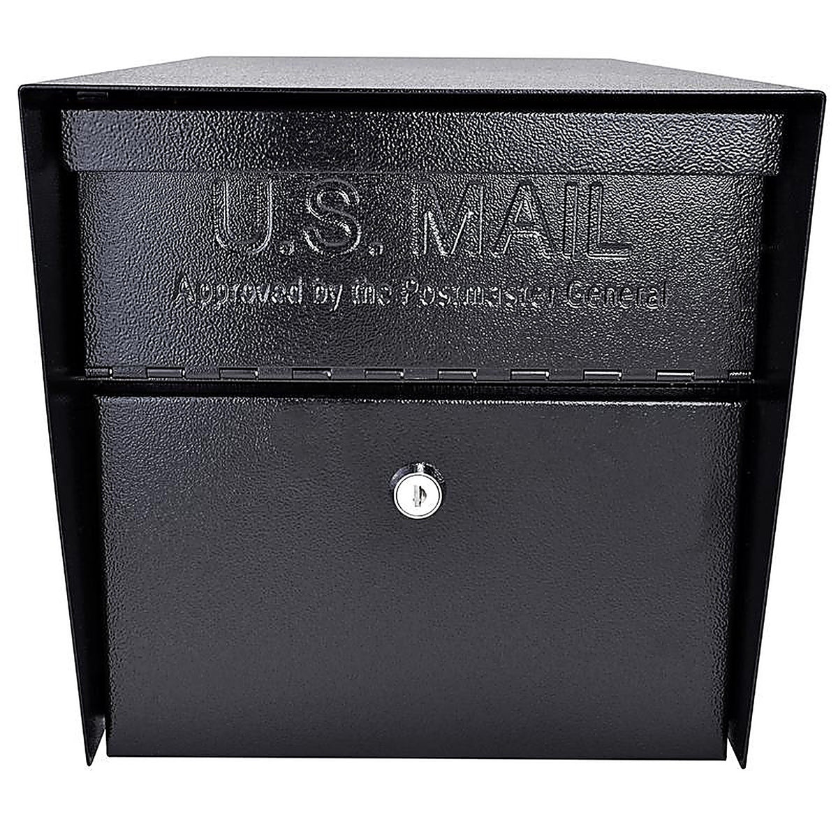 Mail Boss 7506 Mail Manager Modern Galvanized Steel Post Mount Black Locking Mailbox