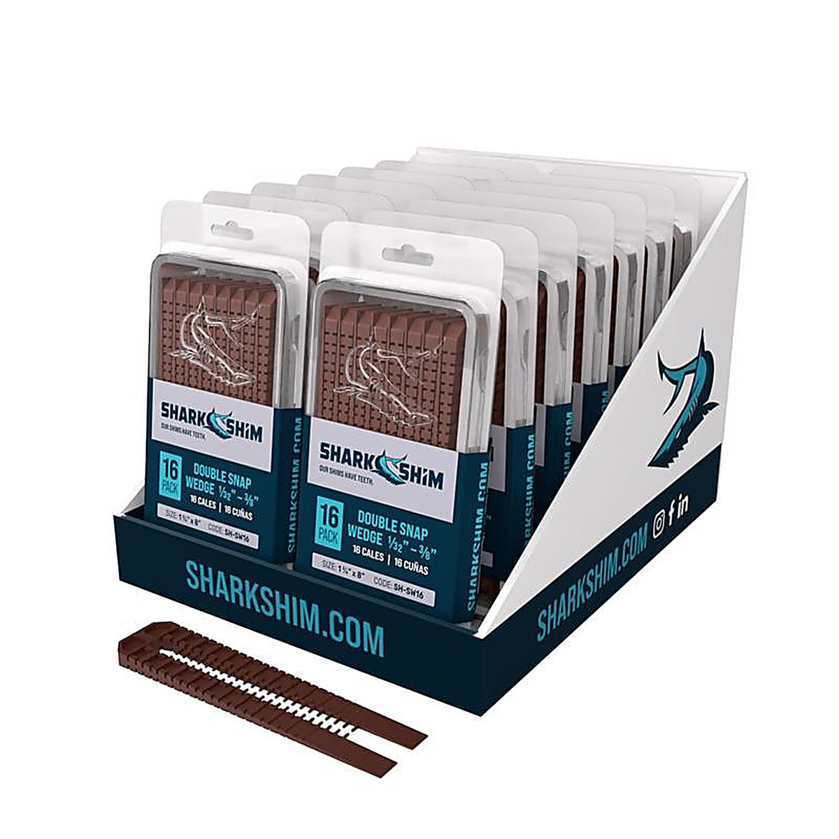 Broadfix - SW14SW-US - 1.6 In. W X 7.9 In. L Hard Plastic Double Snap Shims 14 Pack