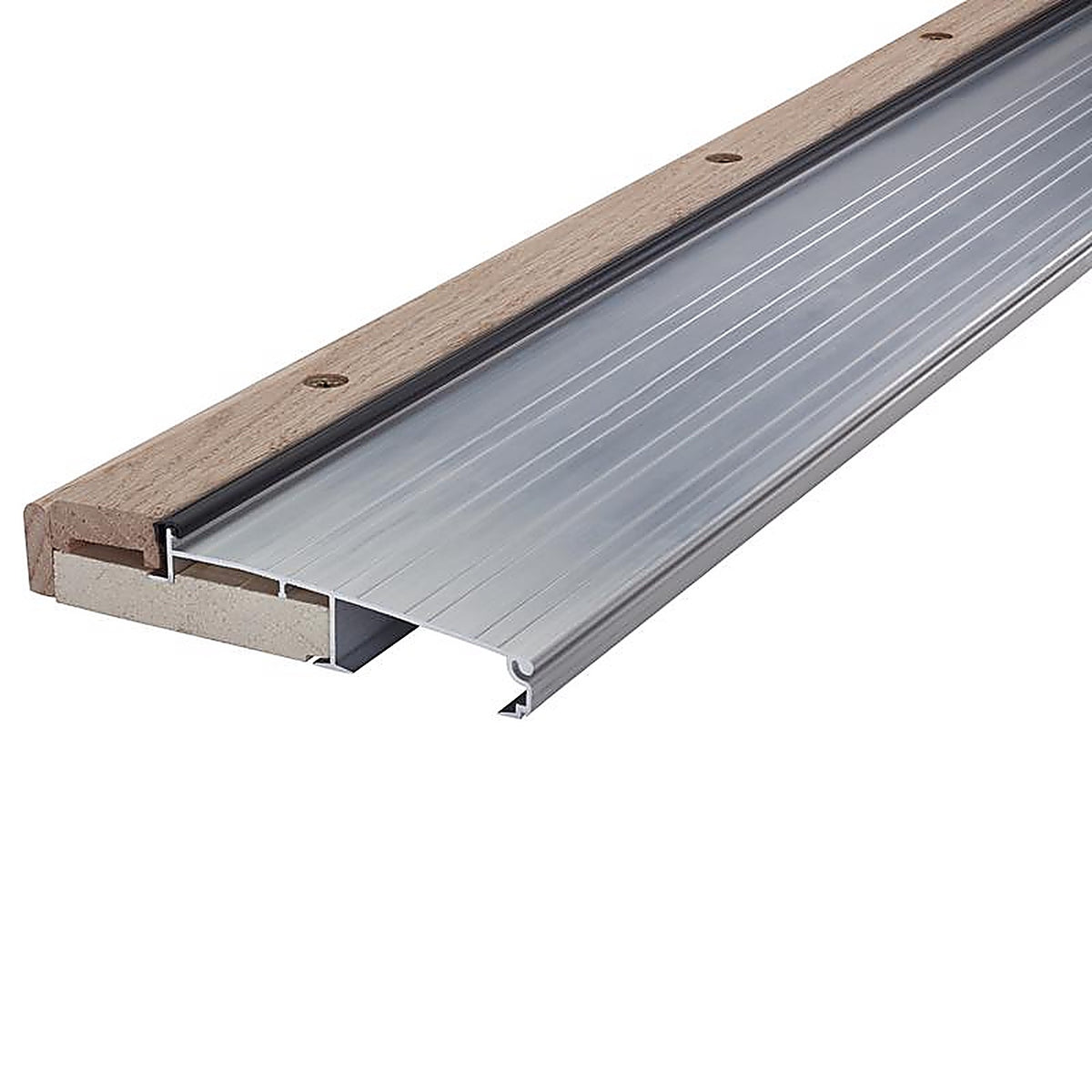 M-D 78600 1.13 H x 5.63 in. W x 36 in. L Mill Oak Adjustable Deluxe Threshold Silver