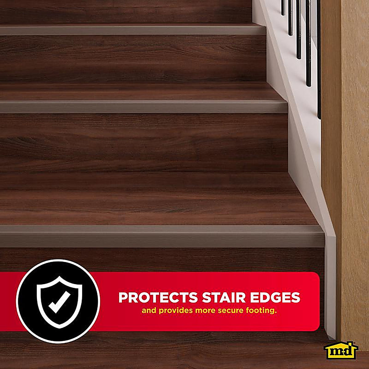 M-D 43311 Cinch 1-1/8 in. H x 36 in. L Prefinished Brown Aluminum Stair Edge