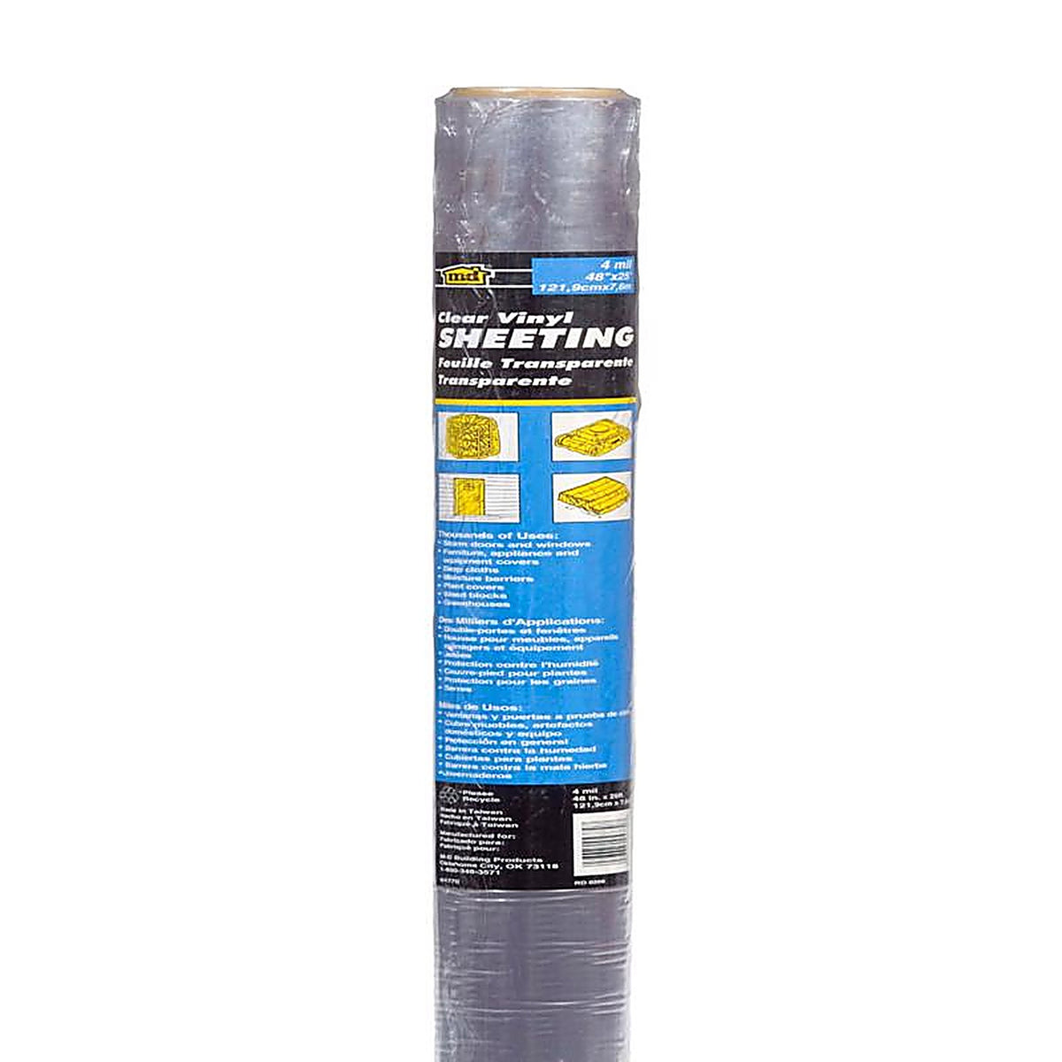 M-D 4762 Clear Indoor and Outdoor Vinyl Sheeting 36 in. W x 25 ft. L