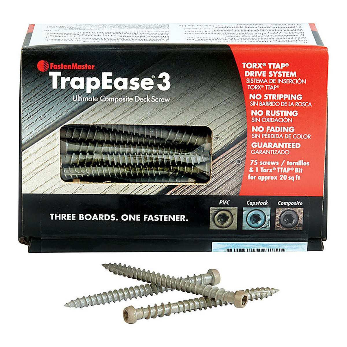Fastenmaster - FMTR3-212-75ENB - Trapease No. 10 X 2-1/2 In. L Beach Dune Torx Ttap Flat Head Composite Deck Screws 75 P