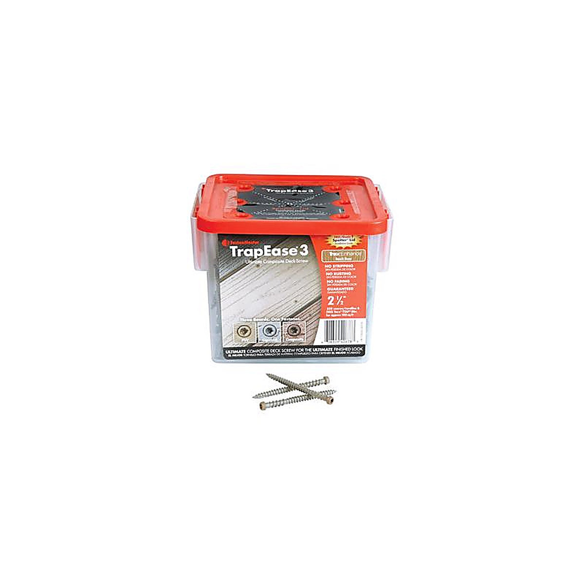 FastenMaster FMTR3212350ENBD TrapEase 3 No. 10 x 2-1/2 in. L Torx TTAP Flat Head Epoxy Composite Deck Screws 350/Pack