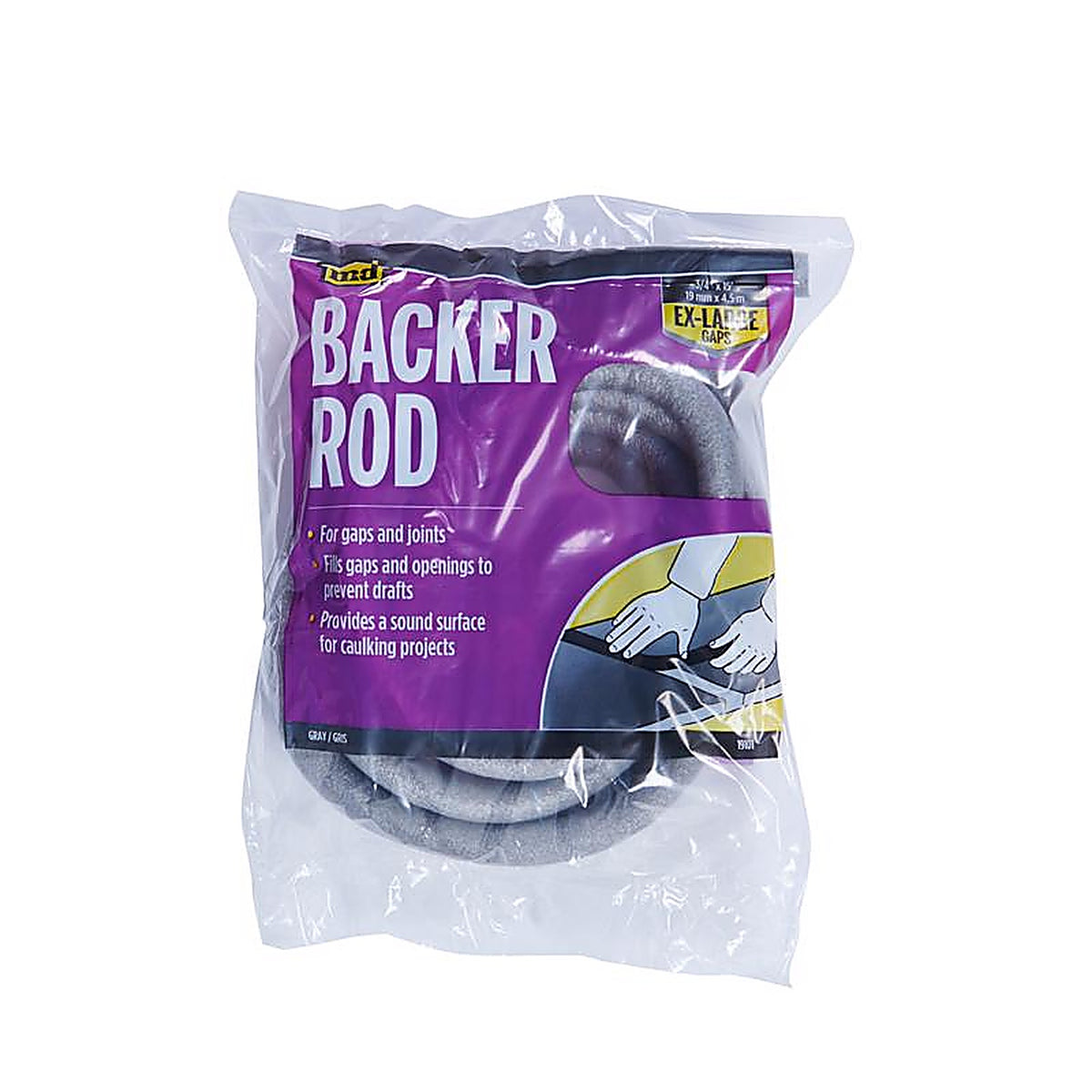 M-D 19101 Gray Foam Caulk Backer Rod For Driveways and Sidewalks 180 in. L x 3/4 in.