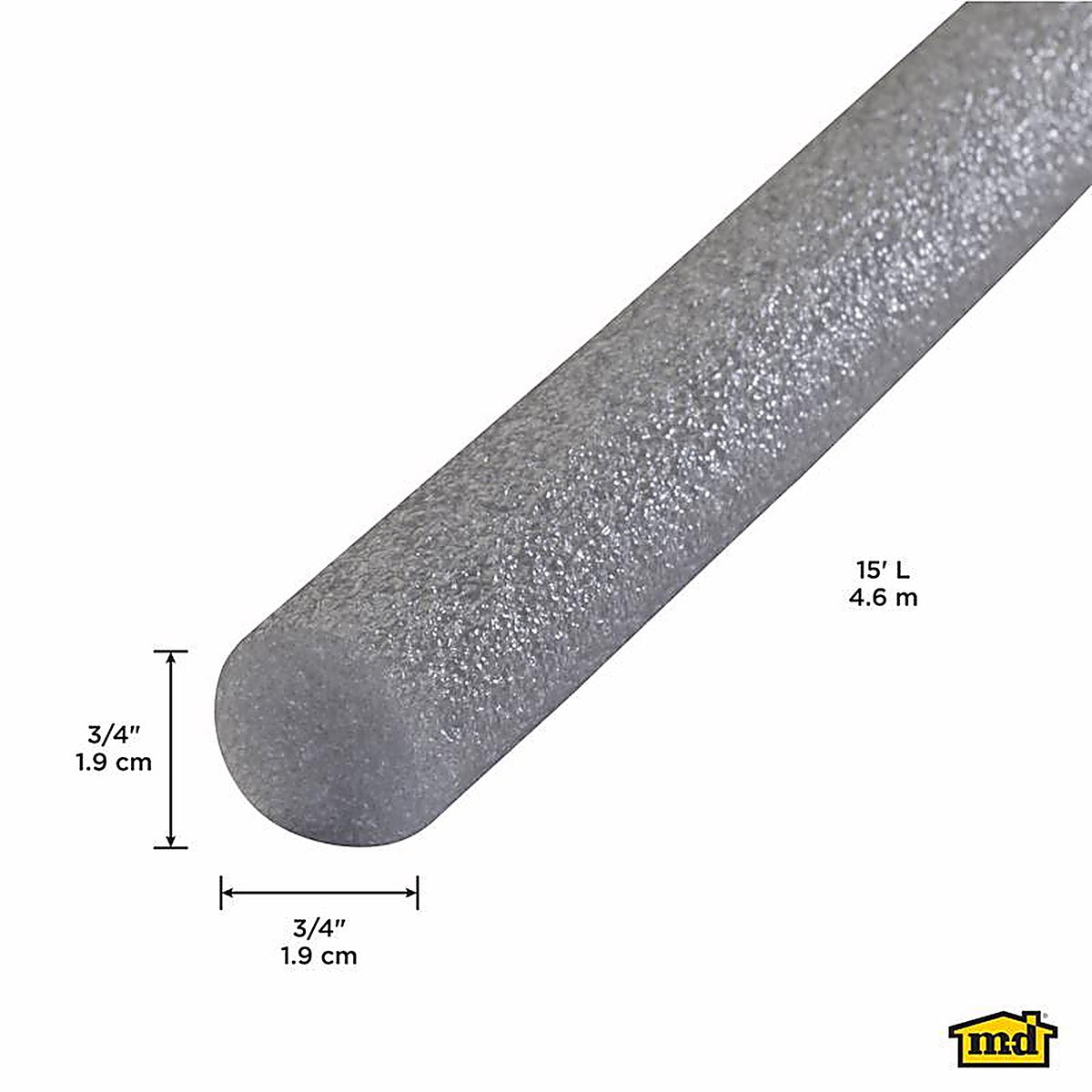 M-D 19101 Gray Foam Caulk Backer Rod For Driveways and Sidewalks 180 in. L x 3/4 in.