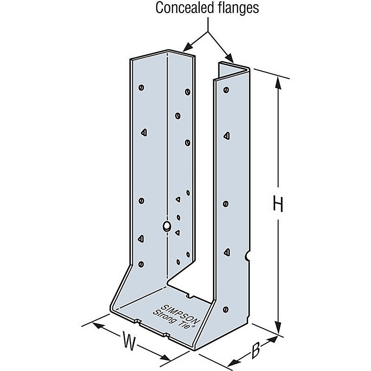 Simpson Strong-Tie - HUC410 - 8.38 In. H X 6.06 In. W 14 Ga. Galvanized Steel Concealed Flange Hanger