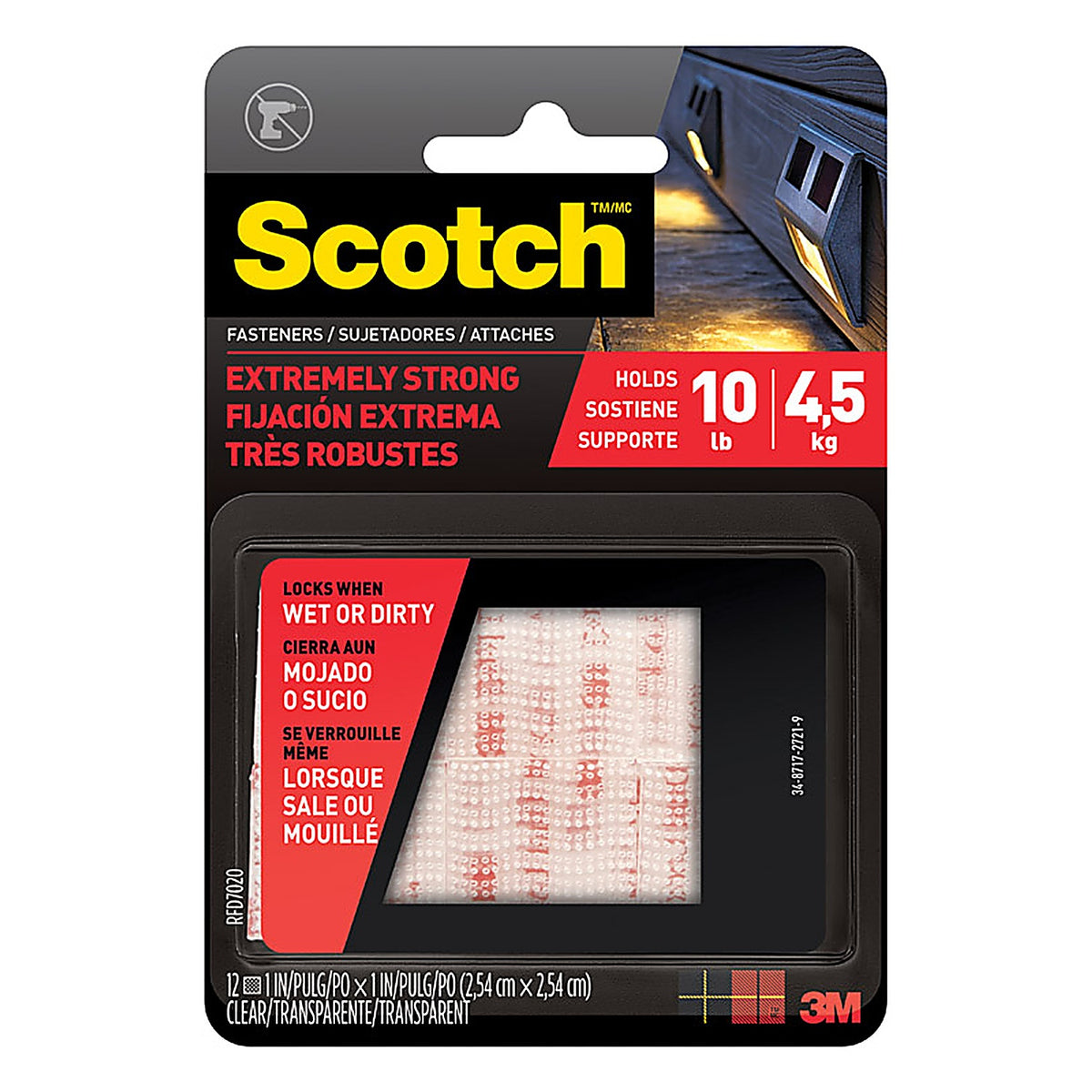 3M RFD7020 Scotch Medium Foam Hook and Loop Fastener 2 in. L 6/Pack