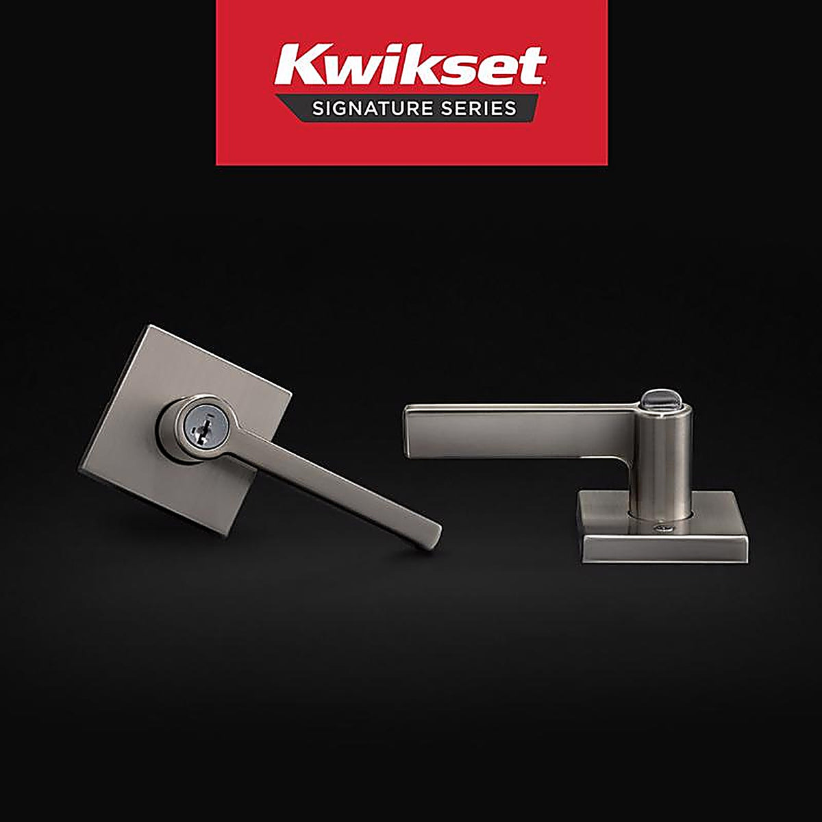 Kwikset 97402-812 SmartKey Halifax Satin Nickel Entry Lockset KW1 1-3/4 in.