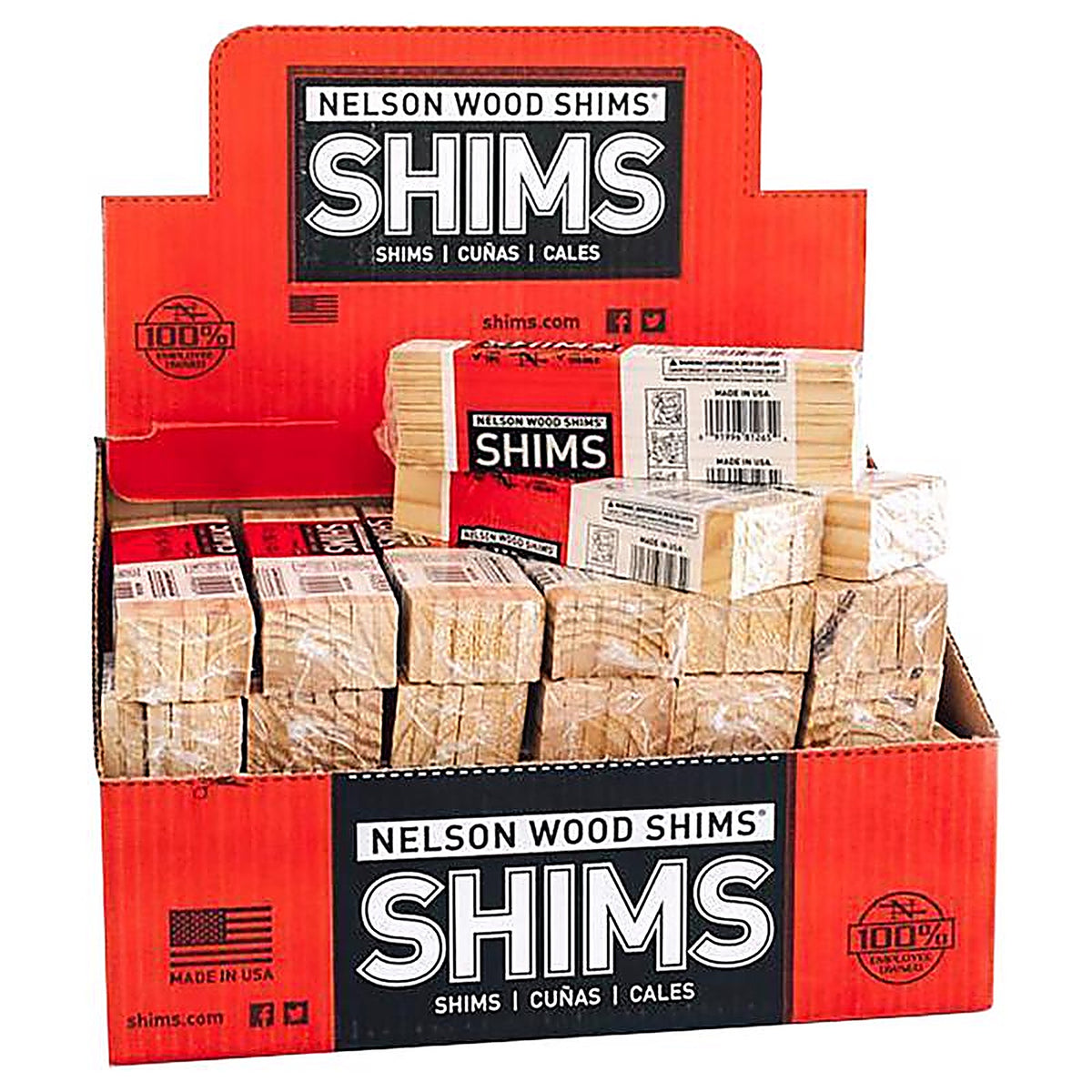 Nelson Wood Shims - PSH8/12/36/75 - 1.5 In. W X 8 In. L Wood Shim 12 Pack