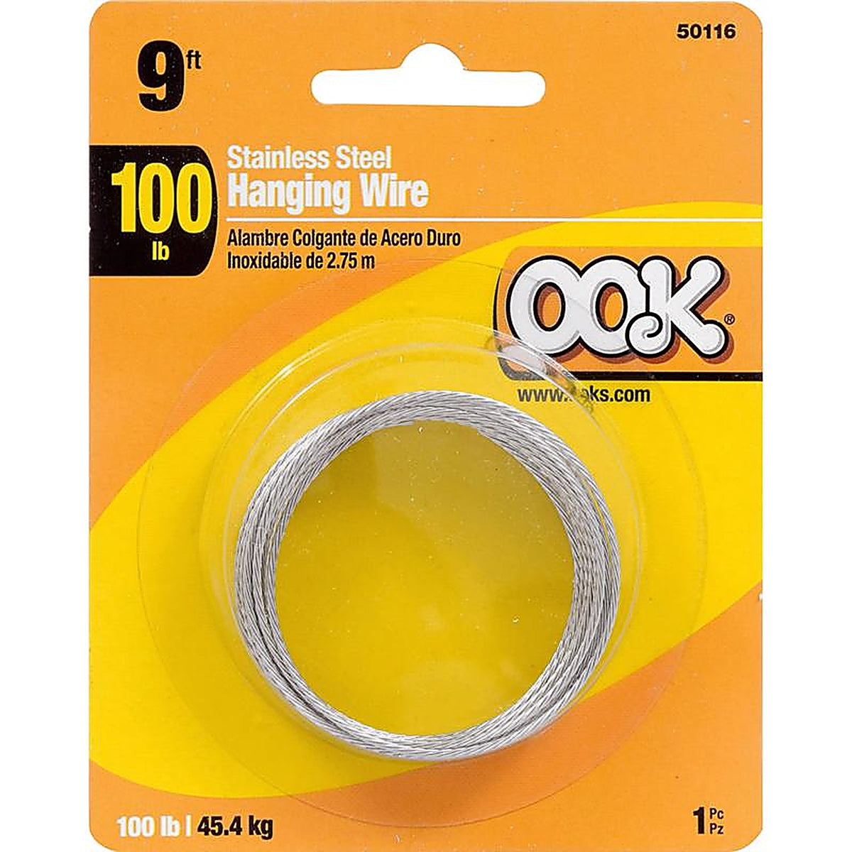 OOK 534624 Silver Picture Wire 100 lb. 1/Pack