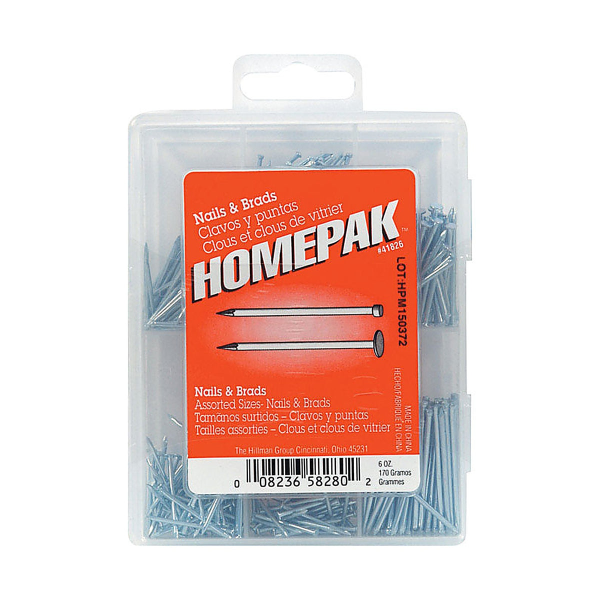 Homepak 41826 Assorted Steel Assorted Nails, Tacks, Brads and Screws Set Assorted