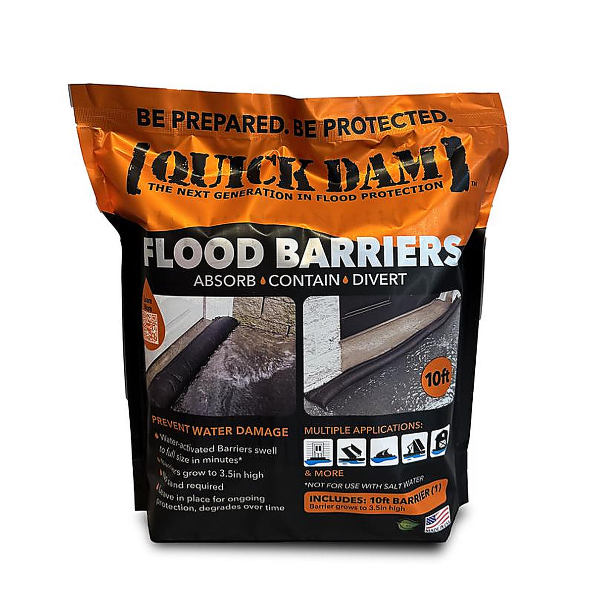 Quick Dam - QD610-1ES - Flood Barrier 3.5 In. H X 6.5 In. W X 120 In. L Flood Barrier 1 Pack