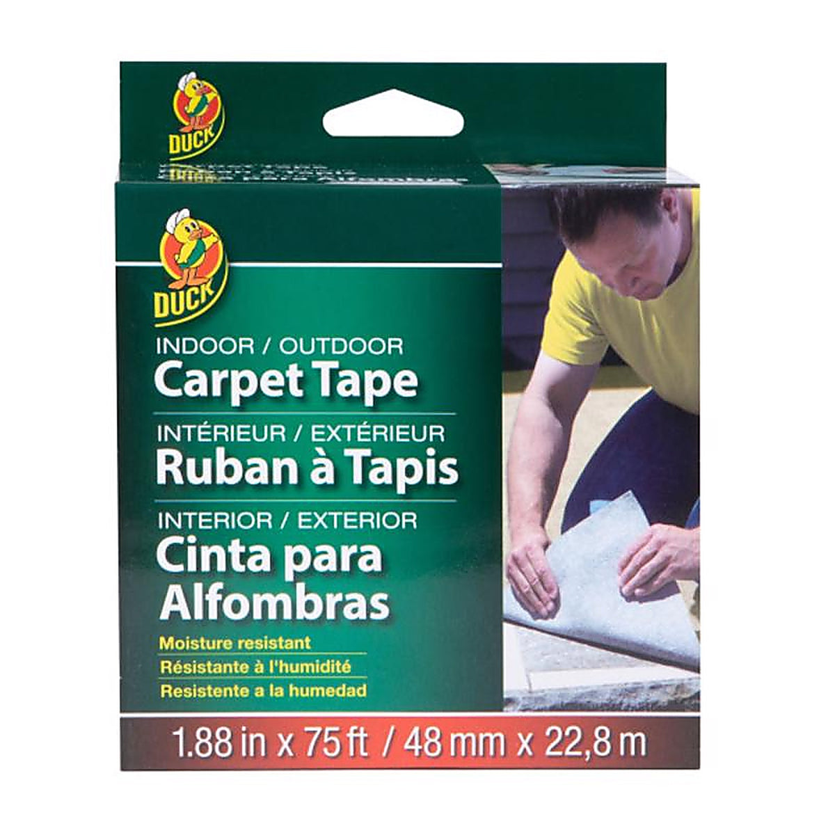 Duck 286372 1.88 in. W X 75 ft. L Reversible Scrim Indoor and Outdoor Carpet Tape