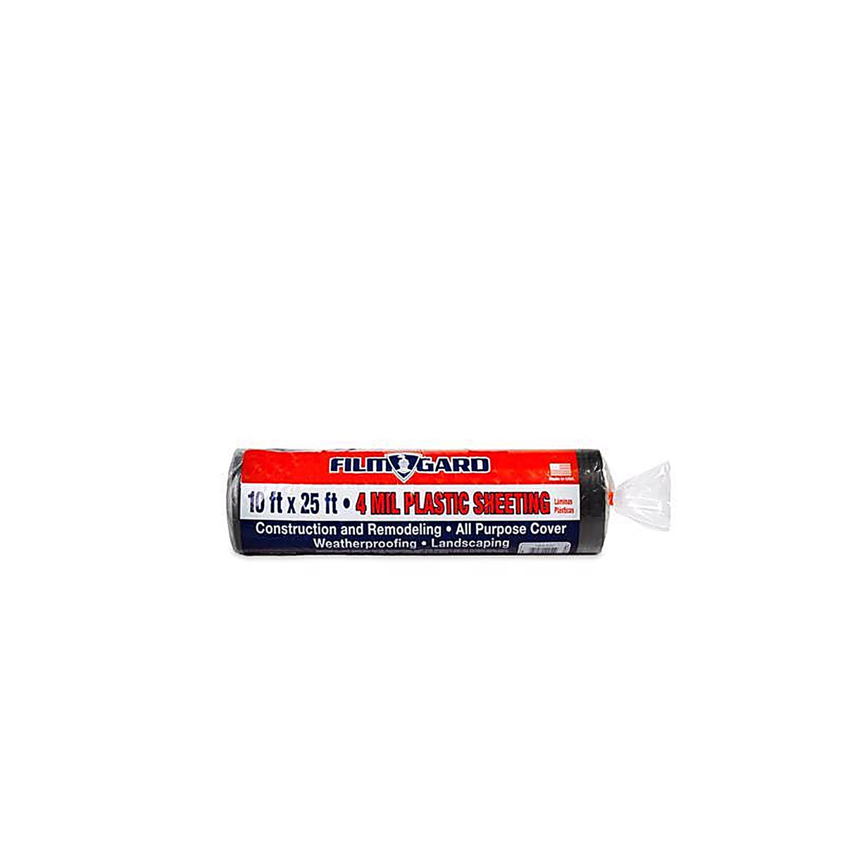 Film-Gard - 626161 - Plastic Sheeting 4 Mil X 10 Ft. W X 25 Ft. L Polyethylene Black 1 Pack