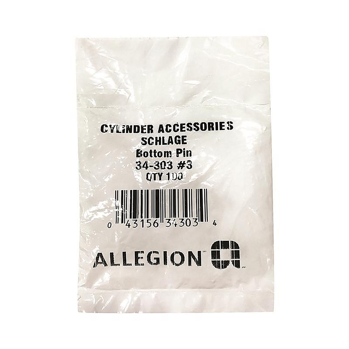 Schlage - 34-303 - F-Series No. 3 Metal Lock Bottom Pins 100 Pack