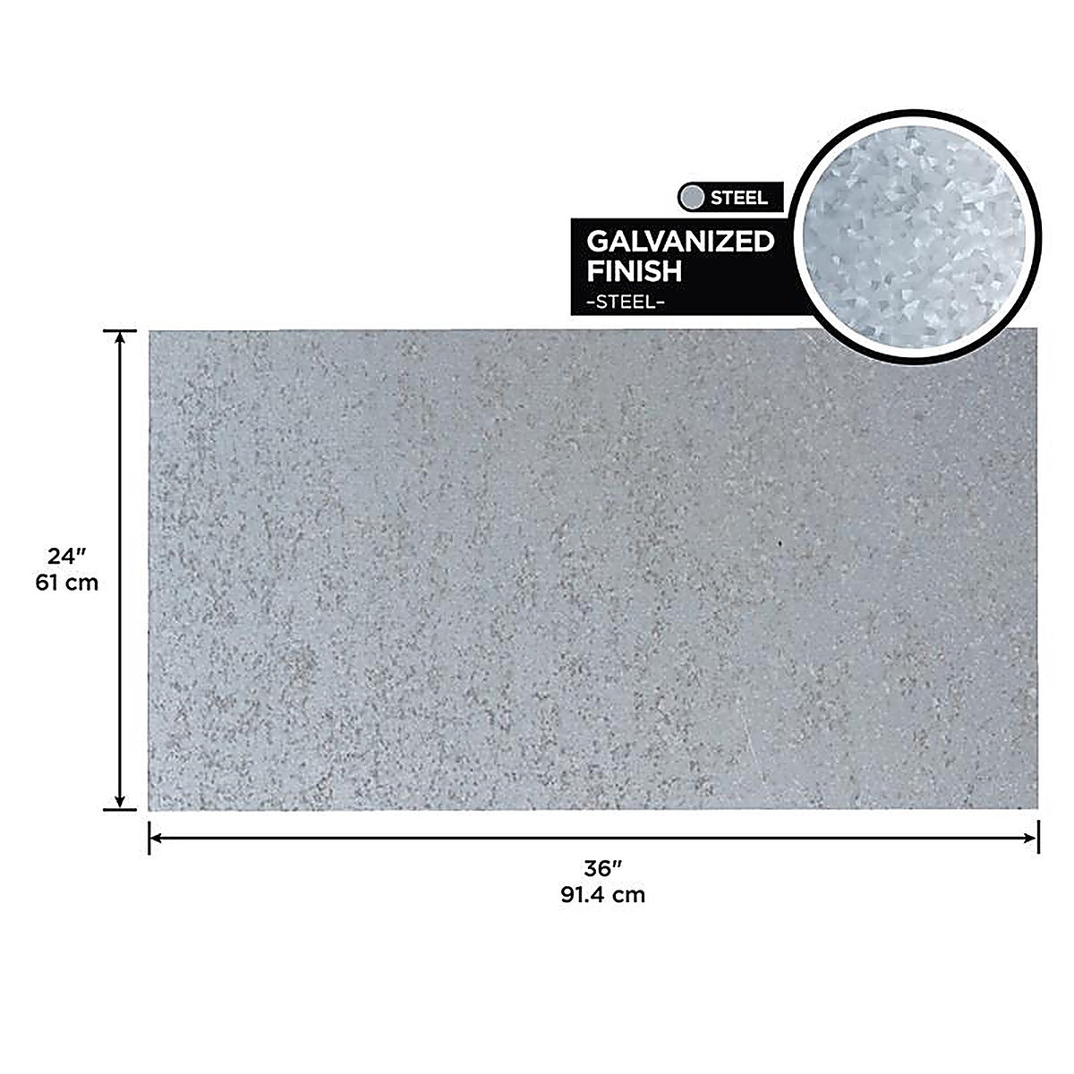 M-D 57836 2 in. 3 ft. Galvanized Steel Sheet Metal