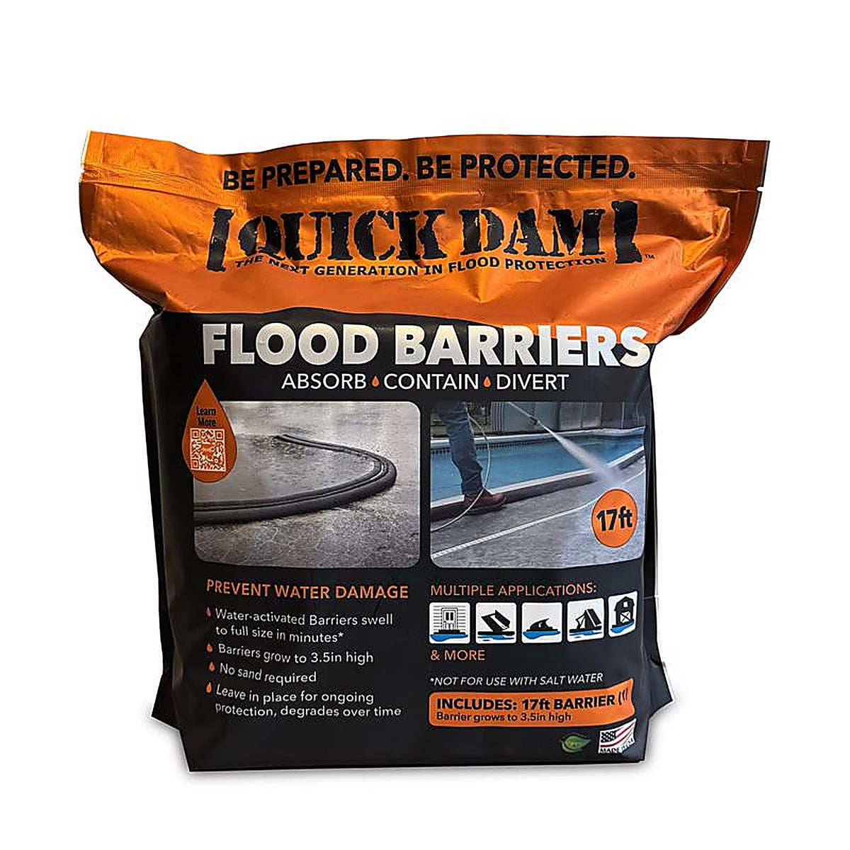 Quick Dam - QD617-1 - 3.5 In. H X 6.5 In. W X 204 In. L Flood Barrier 1 Pack