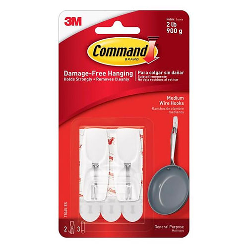 3M 17065-ES Medium Plastic Wire Toggle Hooks 2-1/6 in. L 2/Pack