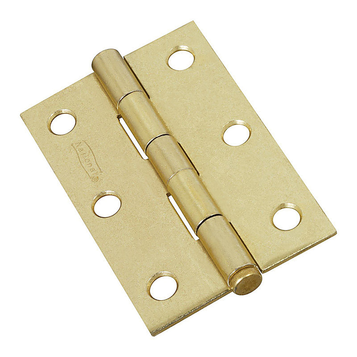 National Hardware N142-067 3 in. L Brass-Plated Narrow Hinge 2/Pack